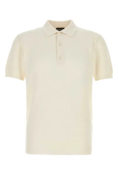 Tom Ford Silk Cotton Piquet Ss Polo In White