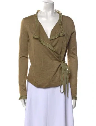 Pre-owned Tom Ford Silk Cowl Neck Sweater In Green