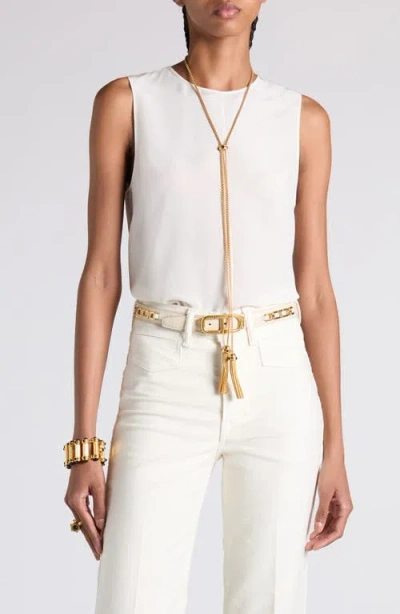 Tom Ford Silk Crêpe De Chine Sleeveless Top In Aw002 White