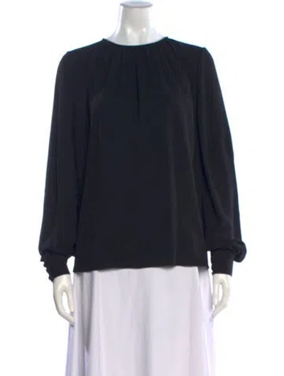 Pre-owned Tom Ford Silk Crew Neck Blouse In Black