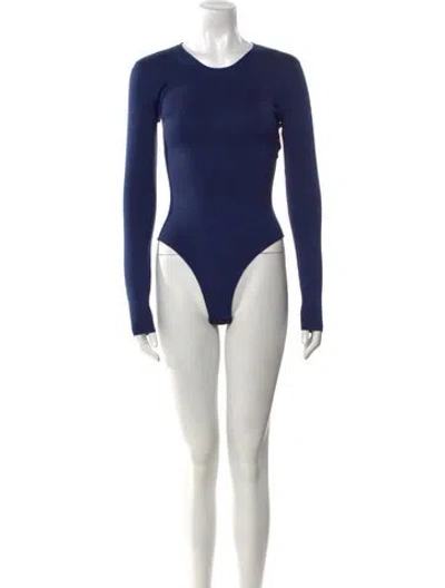 Pre-owned Tom Ford Silk Crew Neck Bodysuit In Blue