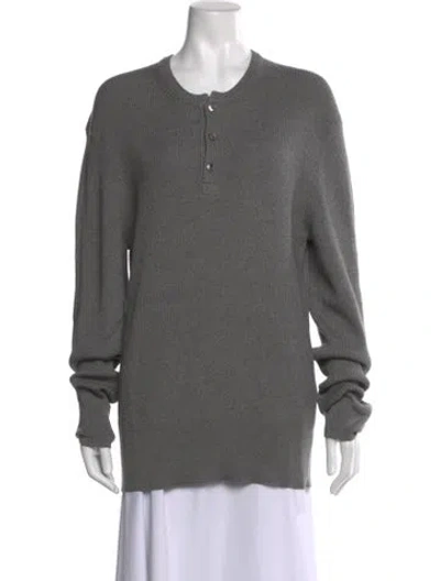 Pre-owned Tom Ford Silk Crew Neck Sweater In Grey