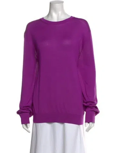 Pre-owned Tom Ford Silk Crew Neck Sweater In Purple