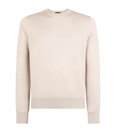 Tom Ford Silk Crew-neck Sweater In White