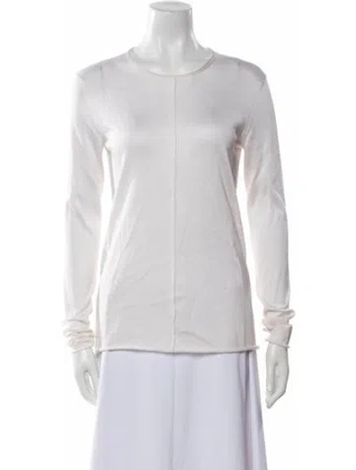 Pre-owned Tom Ford Silk Crew Neck Sweater In White