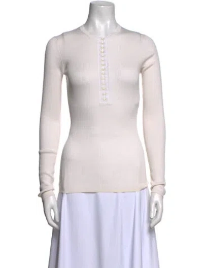 Pre-owned Tom Ford Silk Crew Neck Top In Neutral