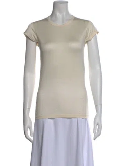 Pre-owned Tom Ford Silk Crew Neck T-shirt In Neutrals