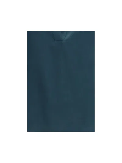 Tom Ford Silk Deep V-neck Shirt In Blue