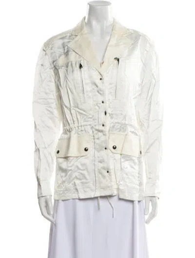 Pre-owned Tom Ford Silk Denim Jacket In White