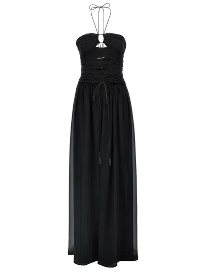 Tom Ford Cut-out Detail Silk Maxi Dress In Black