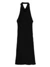 Tom Ford Silk Halterneck Dress Draped Neckline In Multi