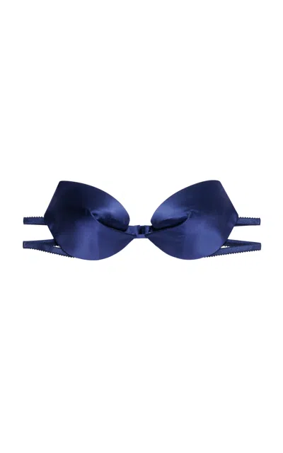 Tom Ford Silk Duchesse Strapless Evening Bra In Blue