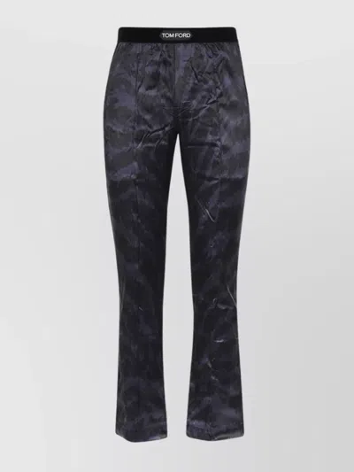 TOM FORD SILK ELASTIC WAISTBAND FULL LENGTH PANTS