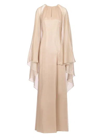 Tom Ford Asymmetric Cape Maxi Dress In Blush