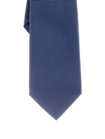 Pre-owned Tom Ford Silk Faille Tie In Blue