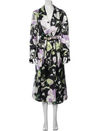 Pre-owned Tom Ford Silk Floral Print Robe In Multicolor