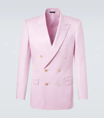 Tom Ford Silk Gabardine Suit Jacket In Pink