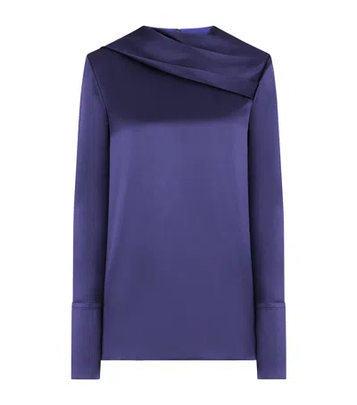 Tom Ford Silk Georgette Blouse In Blue