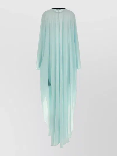 Tom Ford Silk Georgette Caftan Dress Long Silhouette In Blue