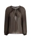 Tom Ford Georgette Blouse Tasseled Applique