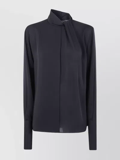 TOM FORD SILK GEORGETTE LONG SLEEVE BLOUSE