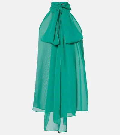 TOM FORD HALTERNECK SILK GEORGETTE TOP