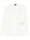 Tom Ford Ruffle-detailed Silk Blouse In White