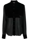 Tom Ford Shirt Silk Georgette Curved Hem In Black