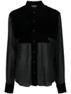 Tom Ford Shirt Silk Georgette Curved Hem In Black