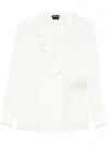 Tom Ford Ruffle-detailed Silk Blouse In White
