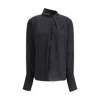Tom Ford Washed Silk Georgette Long Sleeves Blouse Clothing In Black