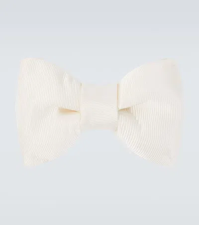 Tom Ford Silk Grosgrain Bow Tie In Neutral