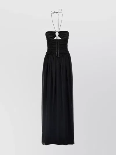 Tom Ford Cut-out Detail Silk Maxi Dress In Black