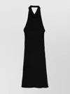 Tom Ford Silk Halterneck Dress Draped Neckline In Black
