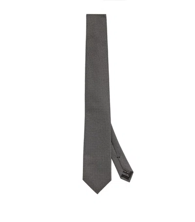 Tom Ford Silk Houndstooth Tie In White