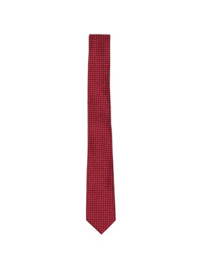 Tom Ford Silk Jacquard Clover Tie In Red