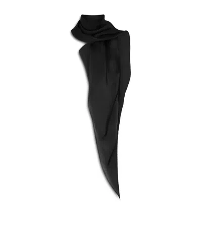 Tom Ford Silk Jacquard Scarf In Black