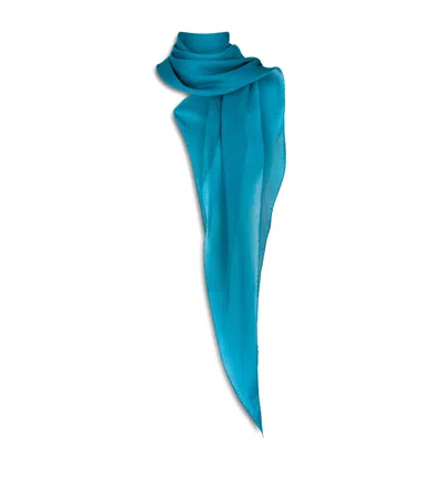 Tom Ford Silk Jacquard Scarf In Green
