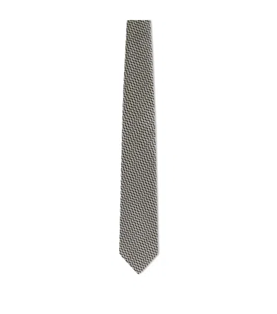 Tom Ford Silk Jacquard Tie In Gray