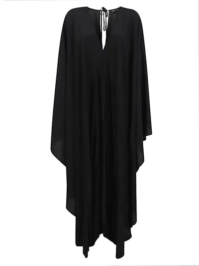 Tom Ford Silk Kaftan Draped Design Long Length In Black