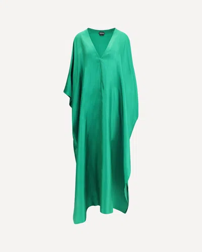 Tom Ford V-neck Silk Maxi Dress In Green