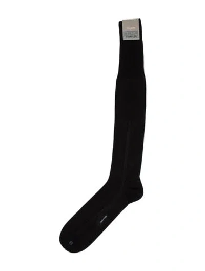 Pre-owned Tom Ford Silk Knee High Socks In Black