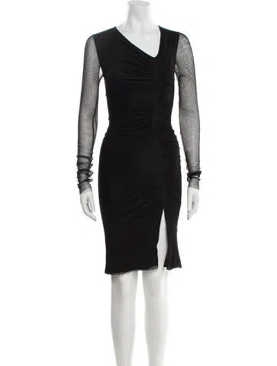 Pre-owned Tom Ford Silk Knee-length Dress In Black