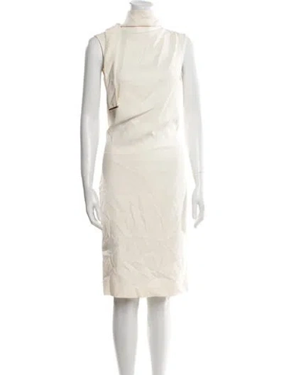 Pre-owned Tom Ford Silk Knee-length Dress In Neutral