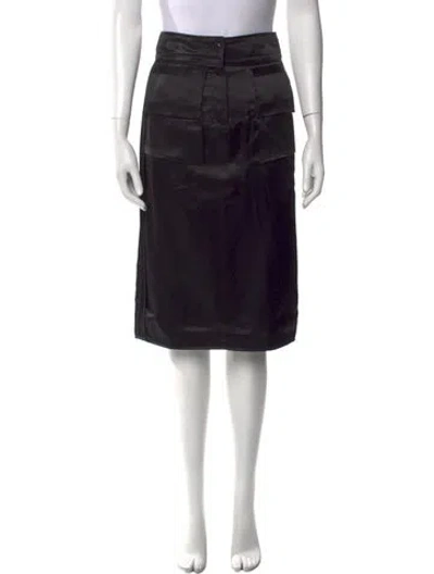 Pre-owned Tom Ford Silk Knee-length Skirt In Black