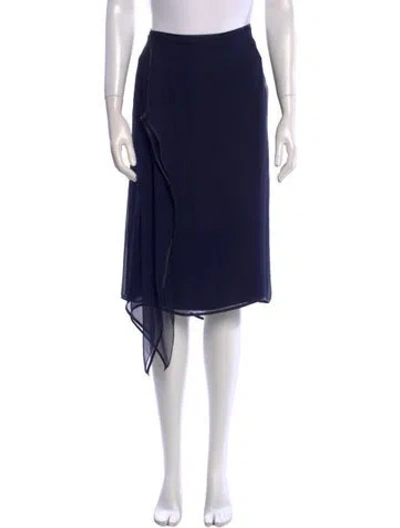 Pre-owned Tom Ford Silk Knee-length Skirt In Blue