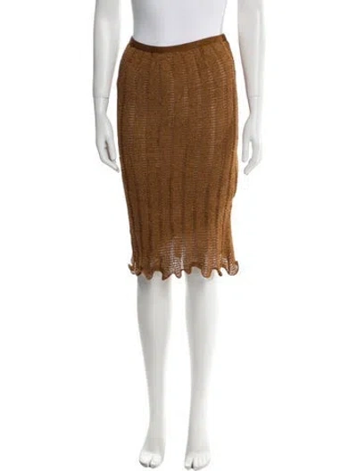 Pre-owned Tom Ford Silk Knee-length Skirt In Brown