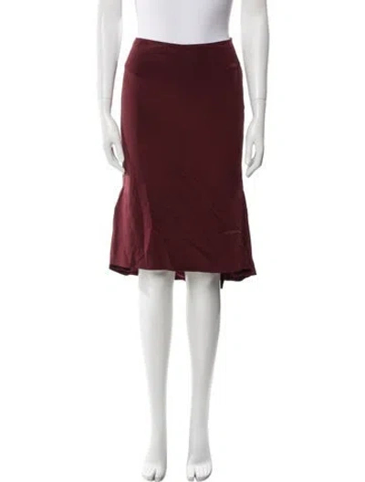 Pre-owned Tom Ford Silk Knee-length Skirt In Burgundy