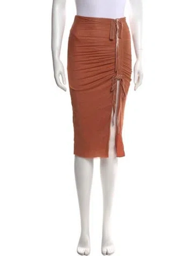Pre-owned Tom Ford Silk Knee-length Skirt In Orange