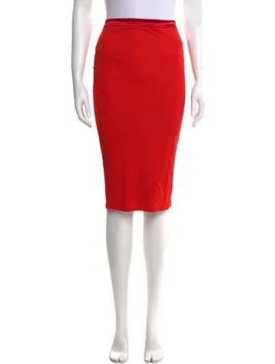 Pre-owned Tom Ford Silk Knee-length Skirt In Red